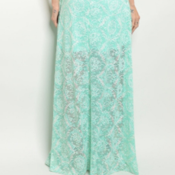 White and mint maxi dress - Picture 7 of 8